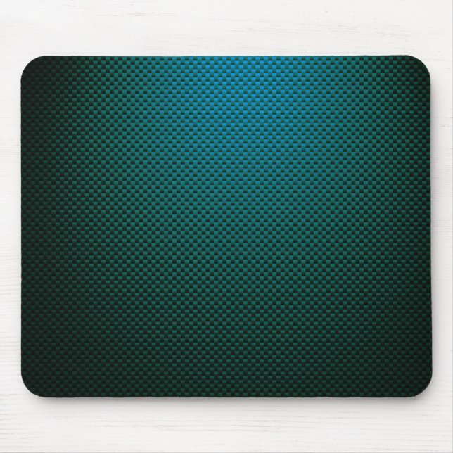 Blue teal black carbon fibre patterned mouse pad (Front)
