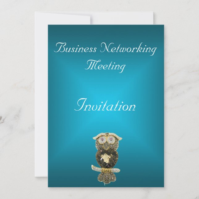 Blue Teal Business Meeting Invitation Change Logo (Front)