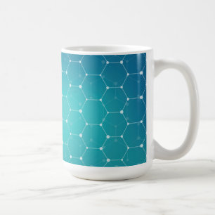 Blue Teal DNA Pattern Coffee Mug