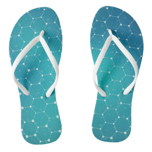 Blue Teal DNA Pattern Jandals