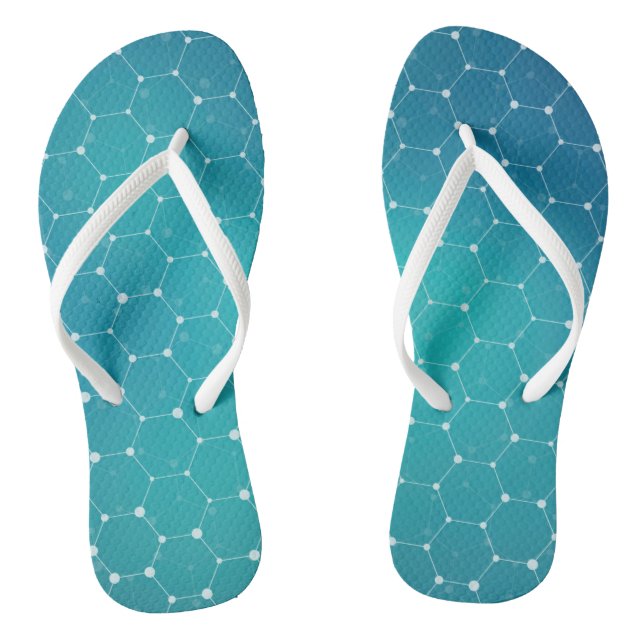Blue Teal DNA Pattern Jandals (Footbed)