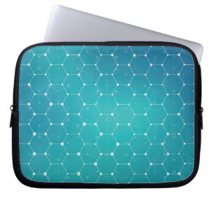 Blue Teal DNA Pattern Laptop Sleeve