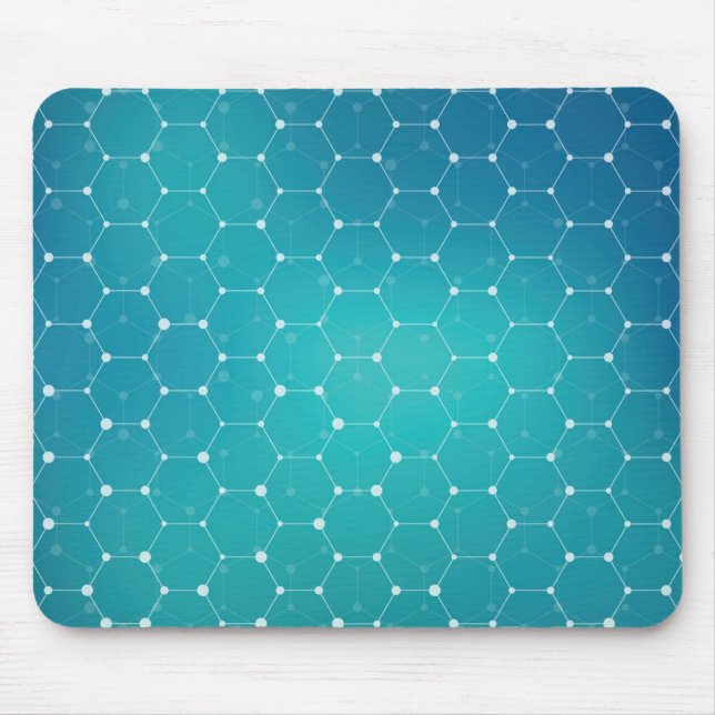 Blue Teal DNA Pattern Mouse Pad (Front)