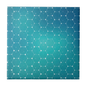 Blue Teal DNA Pattern Tile