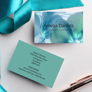 Blue & Teal Floral Business Card