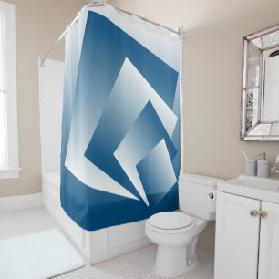 Blue Teal geometry Shower Curtain