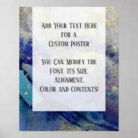 Blue, Teal & Gold Marbled Alcohol Ink DIY