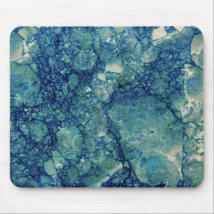 Blue Teal Green Marble Texture Mouse Pad
