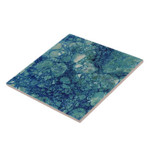 Blue Teal Green Marble Texture Tile