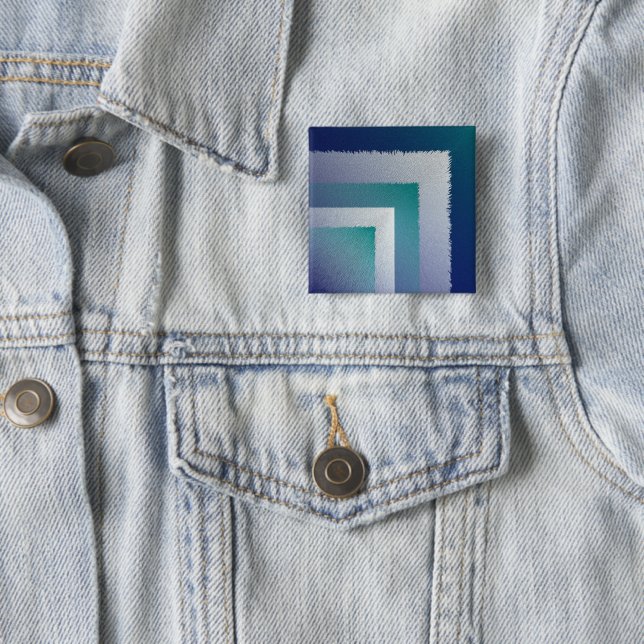 blue teal grey ex pastel 15 cm square badge (In Situ)
