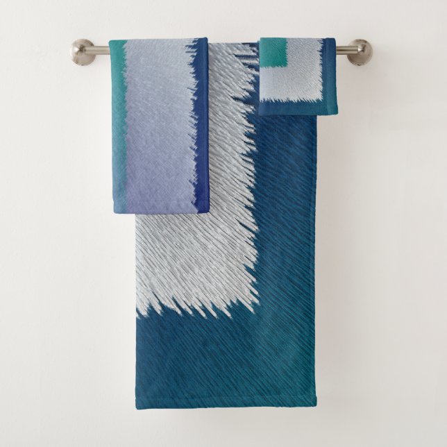 blue teal grey ex pastel bath towel set (Insitu)