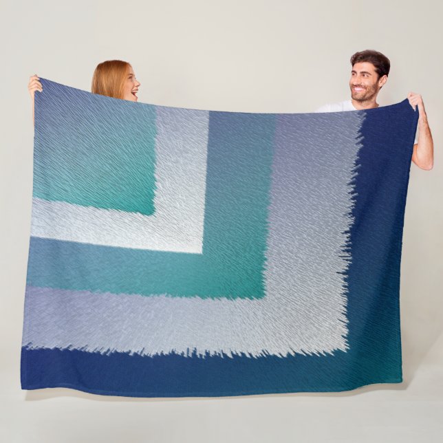 blue teal grey ex pastel fleece blanket (In Situ)