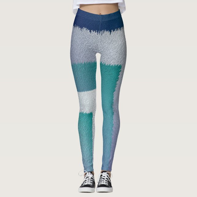 blue teal grey ex pastel leggings (Front)