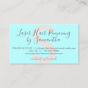 Blue Teal Laser Hair Removal Aftercare Business Card