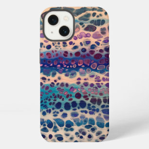 Blue Teal Lilac White Acrylic Abstract Fluid Art iPhone 13 Case