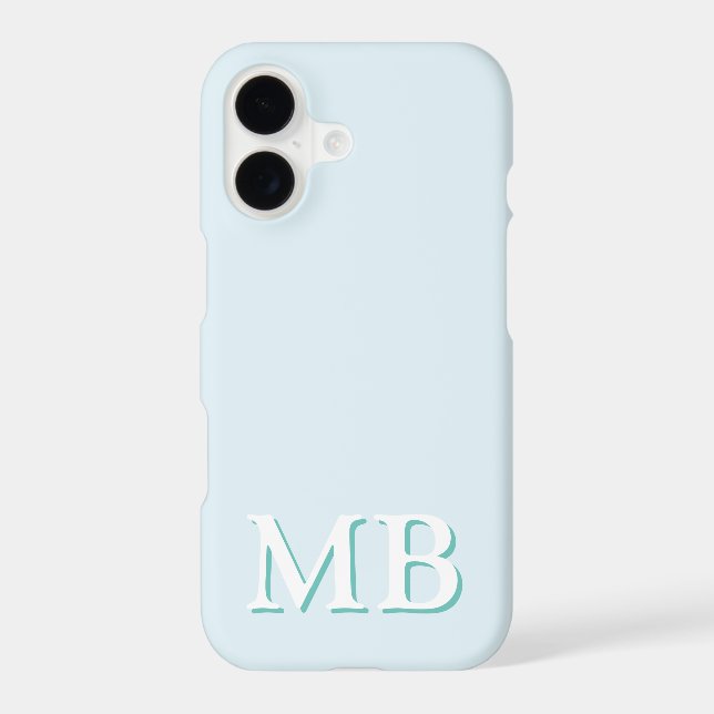 Blue & Teal | Minimal Modern Initial Monogram (Back)
