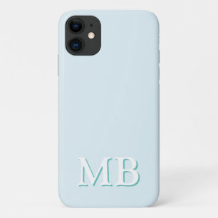Blue & Teal   Minimal Modern Initial Monogram Case-Mate iPhone Case