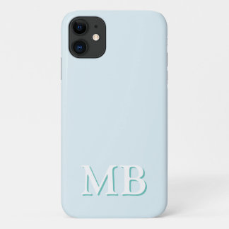 Blue & Teal | Minimal Modern Initial Monogram Case-Mate iPhone Case