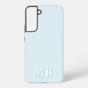 Blue & Teal   Minimal Modern Initial Monogram Samsung Galaxy Case