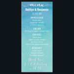 Blue & Teal Ombre Watercolor Wedding Menu Card<br><div class="desc">This elegant menu card was designed to complement the Blue & Teal Ombre Watercolor Wedding Set. However it is so easy to edit that you might choose to customise this menu card with your own background image! This is ideal for a modern, casual, beach or water-themed wedding celebration. The rich...</div>