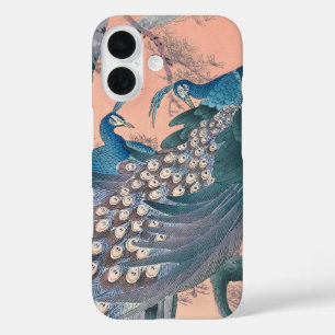Blue Teal Peacocks iPhone 16 Case