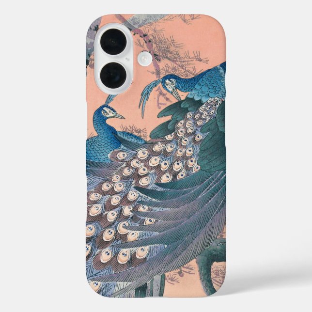 Blue Teal Peacocks Case-Mate iPhone Case (Back)