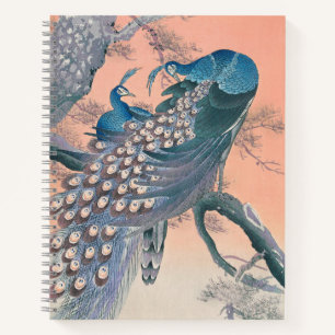 Blue Teal Peacocks Notebook