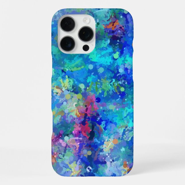 Blue Teal Purple Watercolor Abstraction iPhone Case (Back)