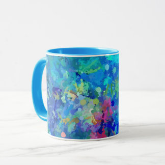 Blue Teal Purple Watercolor Abstraction Mug