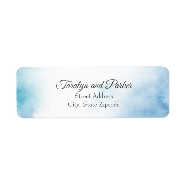 Blue Teal Watercolor Abstract Frame Label (Front)