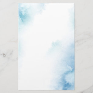 Blue Teal Watercolor Abstract Frame Stationery