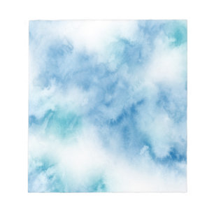Blue Teal Watercolor Abstract Notepad
