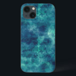 Blue Teal Watercolor Abstraction iPhone 13 Case<br><div class="desc">Blue and teal watercolor ombre cloudy speckled abstract painting.</div>