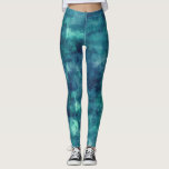 Blue Teal Watercolor Abstraction Leggings<br><div class="desc">Blue and teal watercolor ombre cloudy speckled abstract painting.</div>