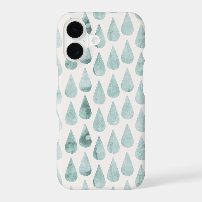 Blue/Teal Watercolor Large Raindrop Pattern (Back)