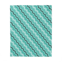 Blue Teal ZigZag Diagonal Stripe Geometry Pattern