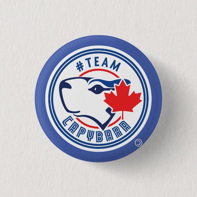 Blue Team Capybara Button (small) (Front)