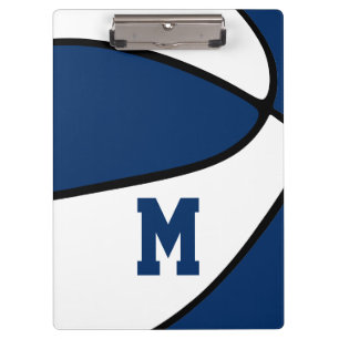 blue team colours basketball coach varsity letter clipboard