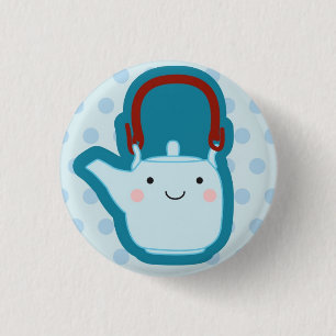 Blue Teapot 3 Cm Round Badge
