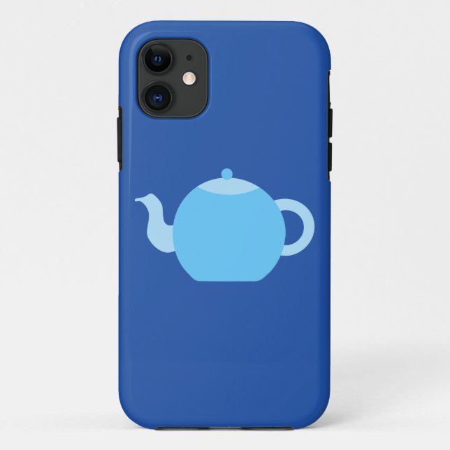 Blue Teapot on Navy Background. Case-Mate iPhone Case (Back)