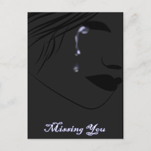 blue teardrops postcard