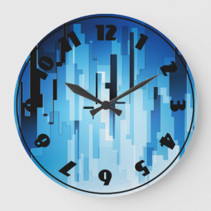 Blue Tech Art Clock