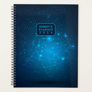 Blue Tech Data One-Year Weekly Planner