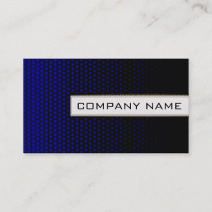 Blue Techno Dots Elegant Modern Black Business Card