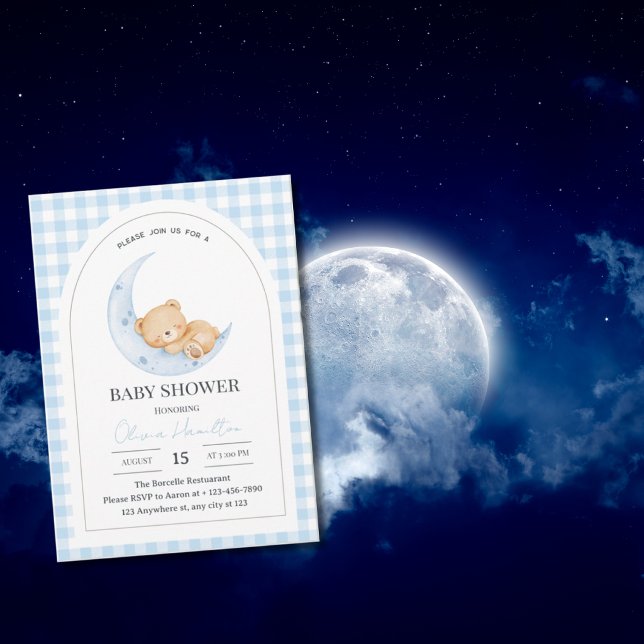 Blue Teddy Bear Baby Shower Invitation (Creator Uploaded)