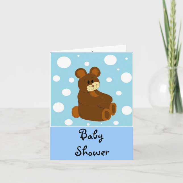 Blue Teddy Bear Baby Shower Invitation (Front)