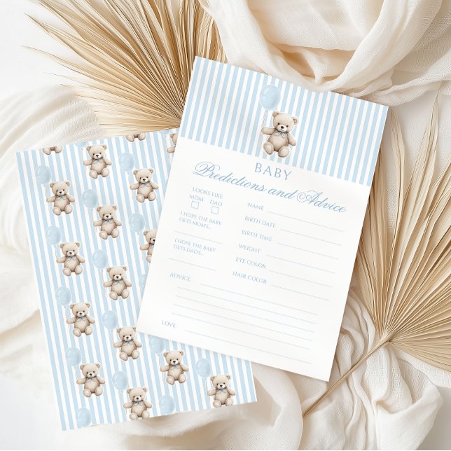 Blue Teddy Bear Baby Shower Predictions and Advice (Creator Uploaded)