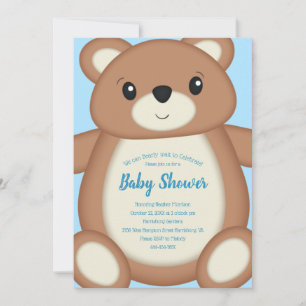 Blue Teddy Bear Baby Shower - Style 1  Invitation
