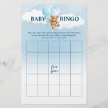 Blue Teddy Bear BINGO Baby Shower Games Flyer<br><div class="desc">Baby Bingo is a fun and interactive game perfect for any teddy bear themed baby shower. Each guest is given a bingo card to fill in with gifts you think will be opened. As the mum-to-be opens her gifts, guests mark off the corresponding items on their bingo card. The first...</div>