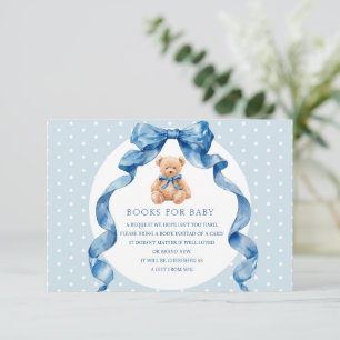 Blue Teddy Bear Books for Baby Enclosure Card